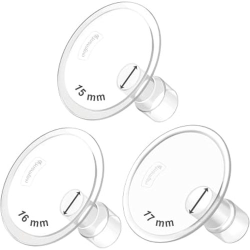 Maymom MyFit Flanges Classic/Conical Shape Goldie Pack 15 16 17 mm Compatible with Medela Breast Pumps and Maymom Wide Base and Narrow Base Connectors