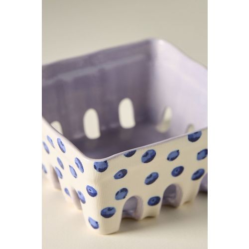 Berry Icon Handpainted Stoneware Berry Basket