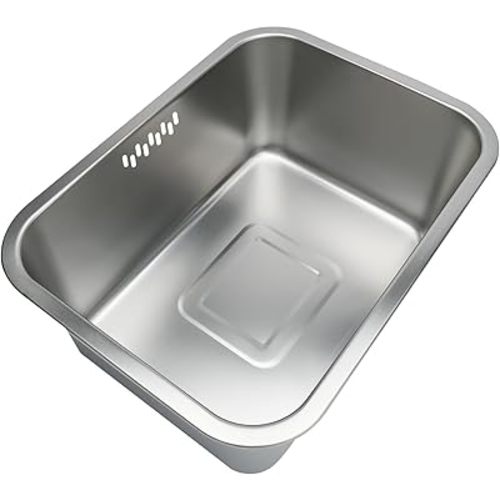 10L/2.64Gal Portable Stainless Steel Washing-Up Bowl - Large 14"10.4"5.9" Multipurpose Kitchen Sink Bowl, Dish Tub & Vegetable Washing Basin