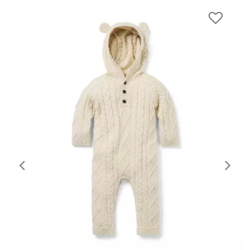 Baby Fluffy Bunny Heather Baby Bear Ear Hooded One-Piece by Janie and Jack