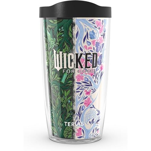 Tervis Wicked: For Good - Foliage Made in USA Double Walled Insulated Tumbler Travel Cup Keeps Drinks Cold & Hot,
