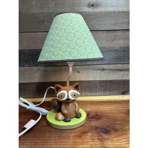 Lambs & Ivy Raccoon Woodland Baby Nursery Lamp With Shade