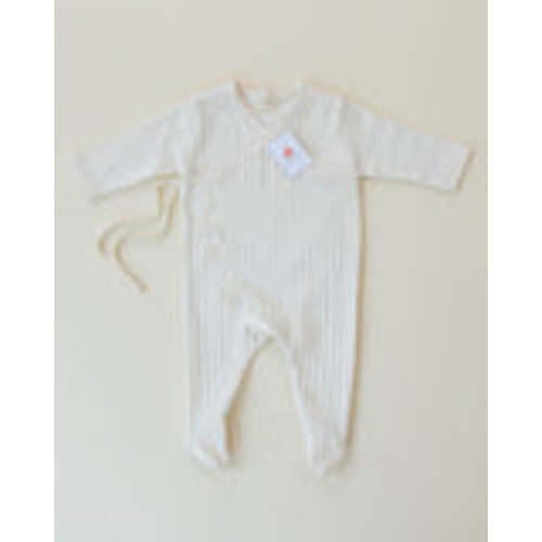 Monbebe Kimono Jumpsuit for Newborn + Baby I White Pointelle Footie – Rama Baby