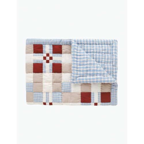 Spilled Milk - Ffion Baby Quilt in Cornflower