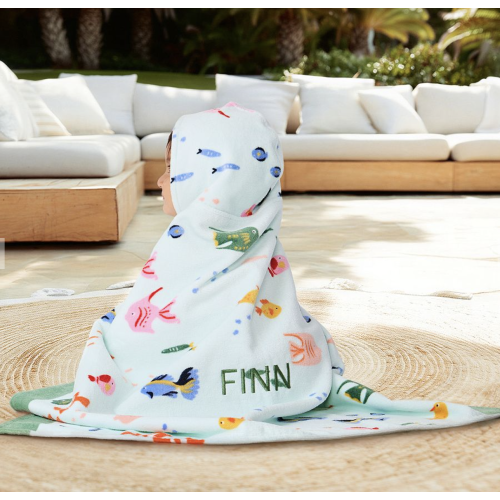 School of Fish Baby Beach Hooded Towel UPF 50+