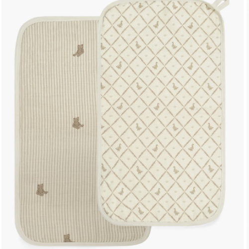 Assorted 2-Pack Organic Cotton Muslin Bibs - Ducks & Bears Combo