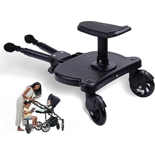 2026 New-Universal Stroller Board with Detachable Seat | 2 in 1 Sit and Stand Toddler Stroller Seat Attachment | Stroller Board Attachment for Toddler | Holds Children Up to 55 LBs