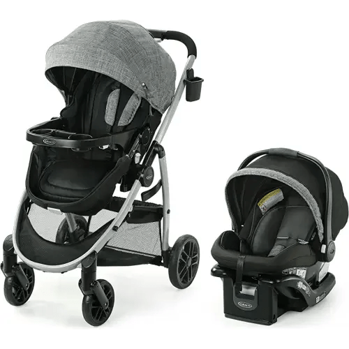 Graco Modes Pramette Travel System | Stroller & Car Seat Combo | 3-in-1 Stroller Modes | Includes Graco SnugRide 35 Infant Car Seat | Ellington