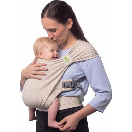 Boba Bliss Pre-Wrapped Baby Wrap Carrier, Newborn Sling, Sand Leopard
