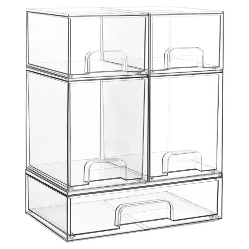 [Video Only] Vtopmart Stackable Storage Drawers Set of 5&8 Clear - TikTok Shop