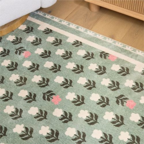 Flower Garden Washable Rug
