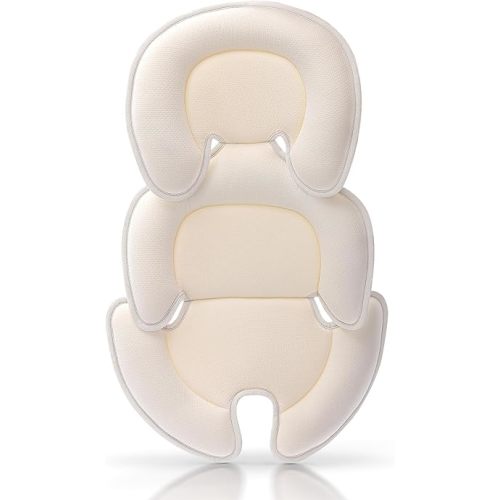Infant Car Seat Insert, Car Seat Head and Body Supports for Babies, Soft Car Seat Insert Cushion Pad Suit for Infant Car Seats and Baby Strollers(Cream White)