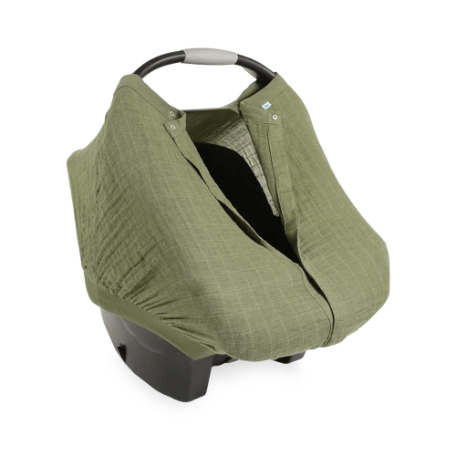 Cotton Muslin Car Seat Canopy - Fern