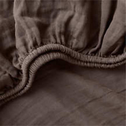 Supersoft Cacao Brown Organic Cotton Gauze Baby Crib Fitted Sheet