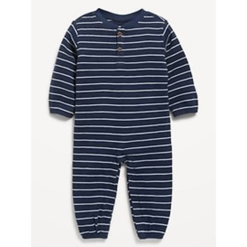 Printed Waffle-Knit Henley One-Piece for Baby | 0-3M