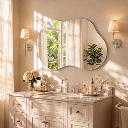 Bathroom Mirror for Over Sink-Frameless Home Decor Wall 20"x 36" Single