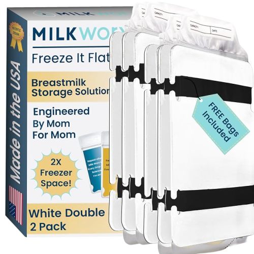 Freeze It Flat Breastmilk Freezer Organizer (Yellow, Double 1pk)