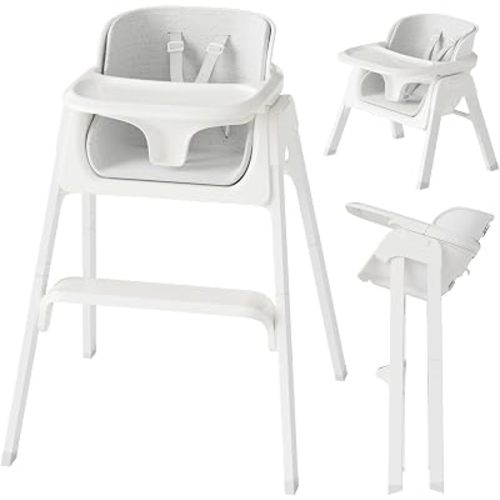 Fodoss Baby High Chair, 4-in-1 Convertible White for Babies & Toddlers