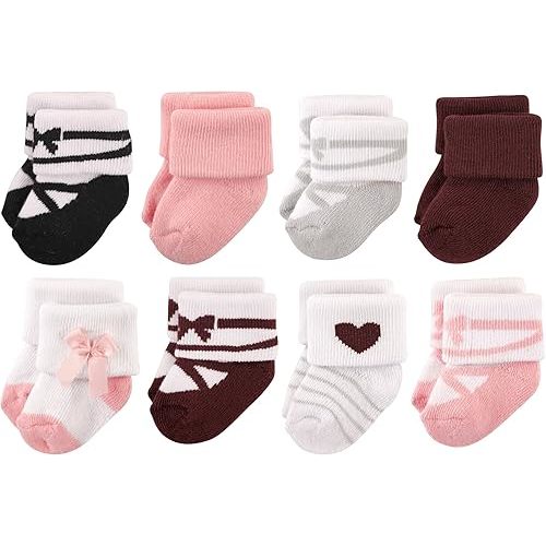 Hudson Baby Baby Girls' Cotton Rich Newborn and Terry Socks