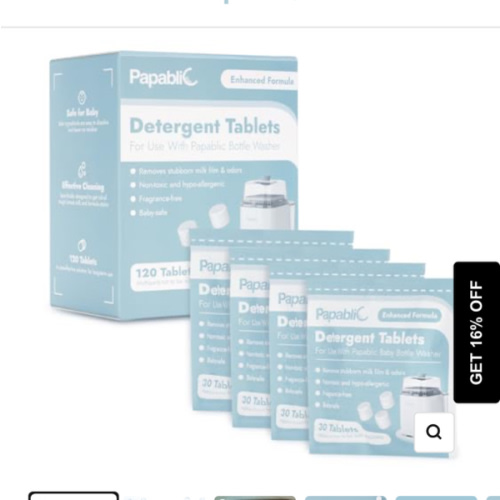 Papablic Official Detergent Deepclean Tablet for Papablic Baby Bottle Washer, 120 Count