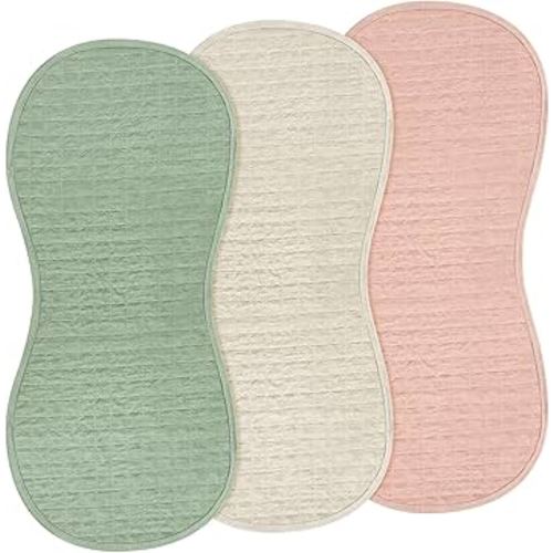 3 Pcs Changing Pad Liners Fits in Peanut Shape Changing Pad Waterproof Diaper Mats Organic Cotton Peanut Mats are Warm on a Baby's Back, Washable Reusable(Fresh Style,Green)