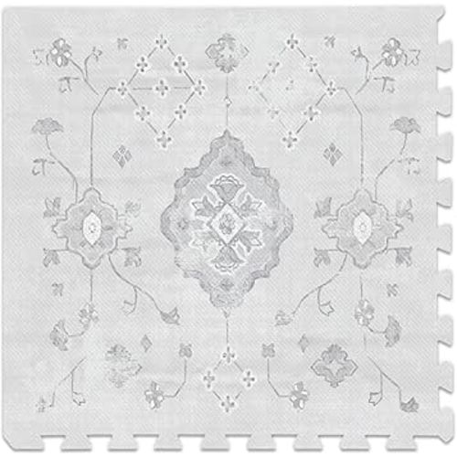 Lillefolk Baby Play Mat for Floor – 4x6ft Vintage Gray | Soft Non Toxic Premium EVA Foam Tiles for Tummy Time, Crawling & Playroom – Waterproof Interlocking Floor Mat for Babies & Toddlers (6 Tiles)