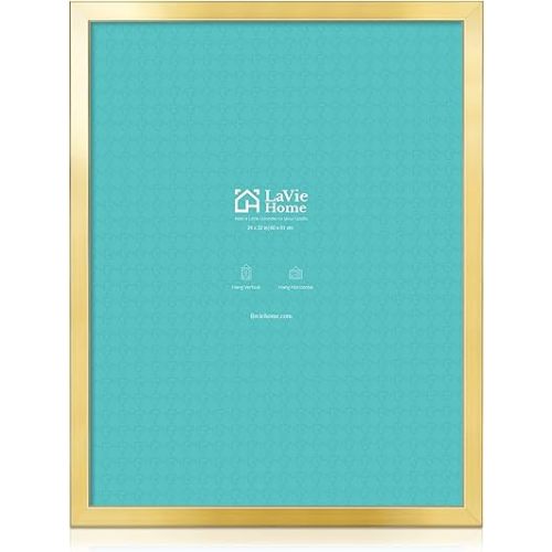 LaVie Home 24 x 32 Picture Frame, Large Poster Frame with High Definition Plexiglass, Horizontal or Vertical Wall Gallery Poster Frames Suitable for Photos, Artworks, Posters,Puzzle, Gold 1pc