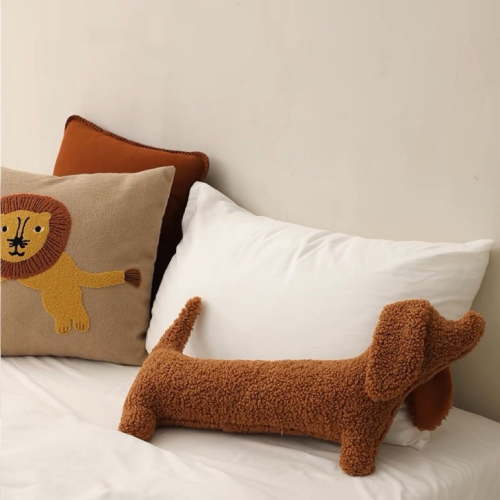 Dachshund Long Pillow Cushion,Cute Sausage Dog Decorative Pillow for Sofa Bed Couch,Soft Cozy Plush Pillow for Pet Lovers Living Room Bedroom,Comfortable Hug Pillow for Relaxation Gift Giving-A