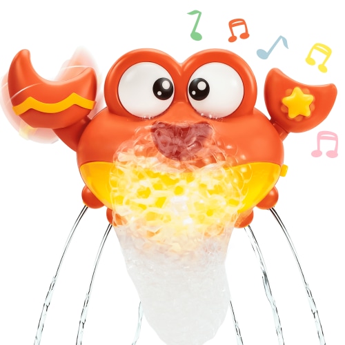 lalalark Bath Toy for Toddler,Baby Bathtub Toy, Crab Bubble Machine with Music, LED Light Up , Bathtime Fun Birthday Gift 2-4 Years