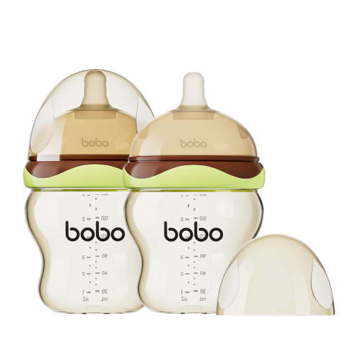 YOHKOH Baby Bottles - Newborn Wide Neck Baby Bottles,Slow Nipple,Green,6oz/180ml,2pc