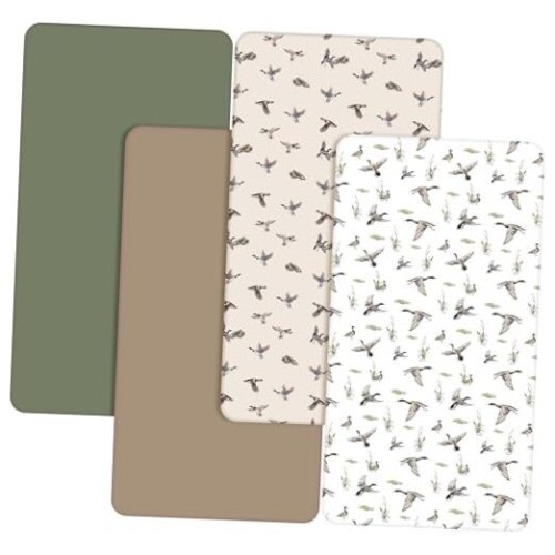 4 Pack Mallard Duck Baby Crib Fitted Sheet 52'' x 28'' Duck Hunting Stretchy