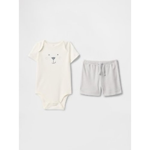 Baby Supima® Bear Bodysuit Outfit Set | Gap
