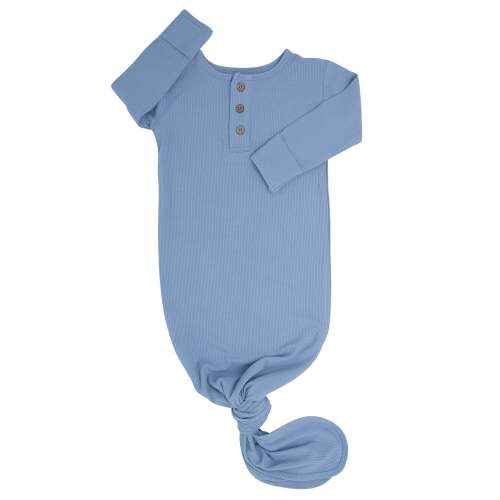 Knotted Gown Blue Fog Ribbed