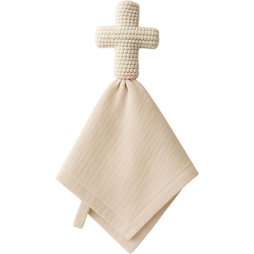 Cross Lovey for Babies | Newborn Baby Lovey Religious Baby Gifts | Baby Unique Neutral Gifts Boys and Girls (Beige)