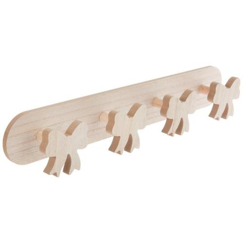 Bow Wood Wall Decor With Knobs