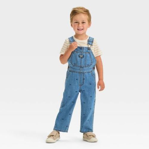 OshKosh B'gosh Toddler Boys' Train Printed Denim Overalls - Blue 12M