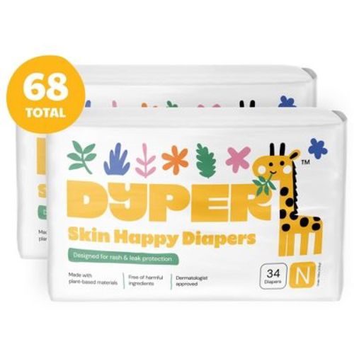 DYPER Skin Happy Diapers - Size N - 68ct