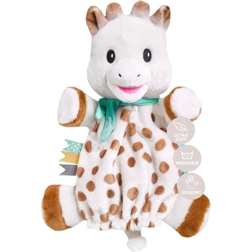 Sophie la girafe | Sweetie Puppet Comforter | Ultra Soft & Fun | Comfort or Entertain Baby with Sophie la girafe Puppet | Awaken All 5 Senses