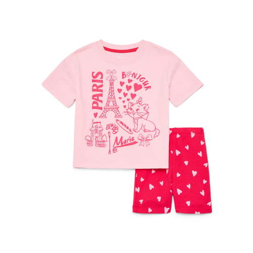 The Aristocats Marie Toddler Girls Graphic Tee and Biker Shorts Set, 2-Piece, Sizes 12M-5T