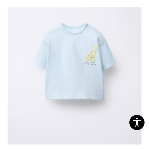 GIRAFFE APPLIQUÉ T-SHIRT - Light blue | ZARA United States