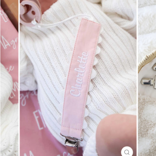 Personalized Ric Rac Pacifier Clip