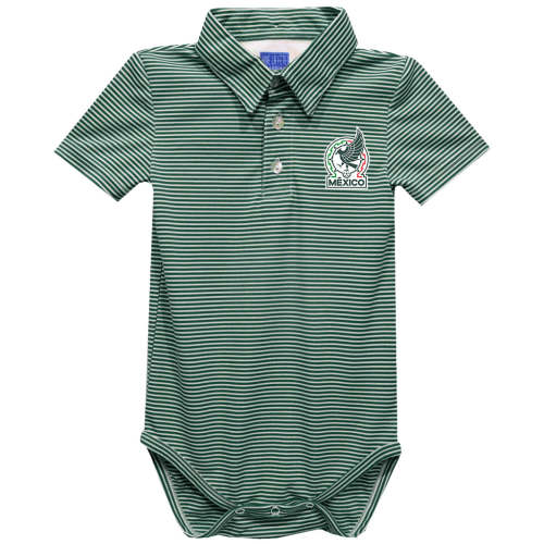 Mexico National Team Vive La Fete Polo Pencil Stripe Bodysuit - Green