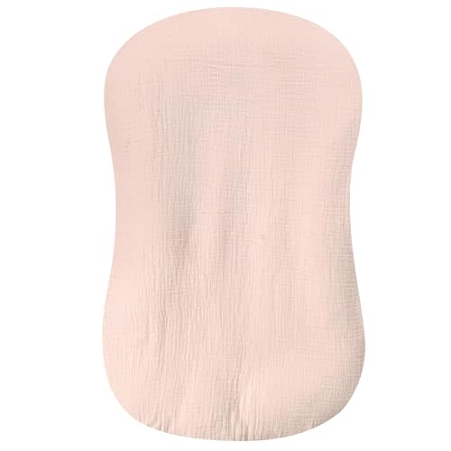Hooyax Muslin Baby Lounger Cover 1 Pack, 100% Cotton Soft & Breathable Infant Lounger Covers Only for Newborn (Light Pink)