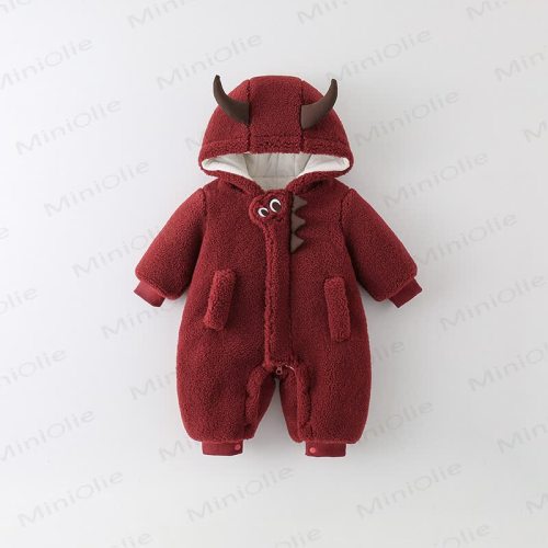 Baby Fleece Demon Hooded Romper