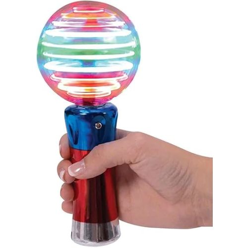 Meteor Storm Flashing Spinner Wand LED Light Up Magic Ball Changing Pattern Novelty Orb Sensory Wand Party Favor Special Needs