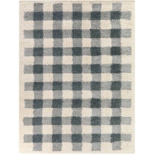 Balta Rugs Plaid Plush Shag Area Rug