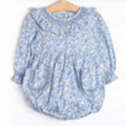 Primrose Proper Smocked Bubble, Blue – Stitchy Fish