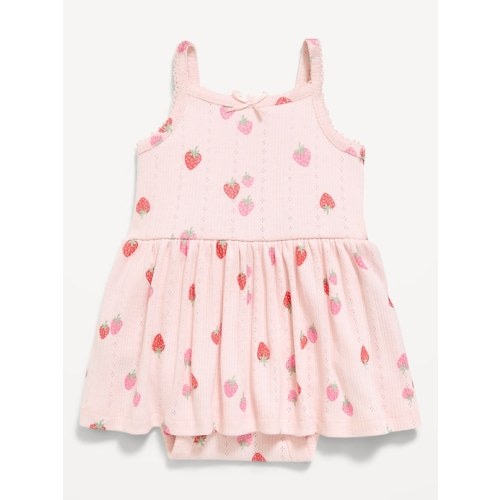 Printed Pointelle-Knit Bodysuit Dress for Baby