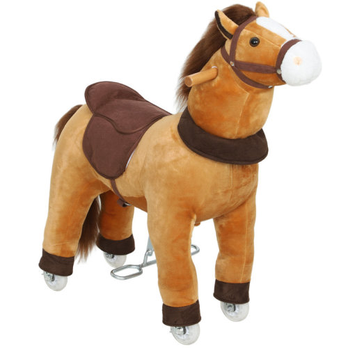 Qaba Ride on Horse for Kids 3-5 Years, Plush Riding Pony, Walking Horse Animal with Rolling Wheels for Active Play, No Batteries Required & Reviews | Wayfair