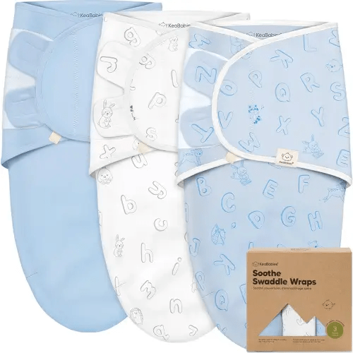 3-Pack Organic Baby Swaddle Sleep Sacks - Swaddles for Newborns, Infant 0-3 Months, Baby Girls, Boys, Soft & Snug Newborn Sleep Sack, Nursery Swaddling Blankets (ABC Land Cloud)